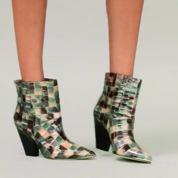 TORY BURCH LILA HAND PAINTED EMBOSSED PATENT LEATHER BOOTS MADE IN ITALY 🇮🇹 - Picture 4 of 16